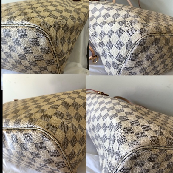 AUTH Louis Vuitton Azur Neverfull MM+RECEIPT - Picture 5 of 8